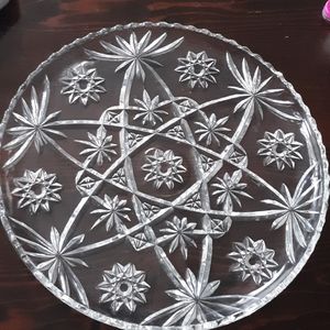 Crystal Serving plate glass new
